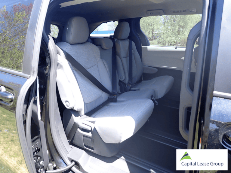 Second-row captain's seats in a 2026 Toyota Sienna rear-entry wheelchair van
