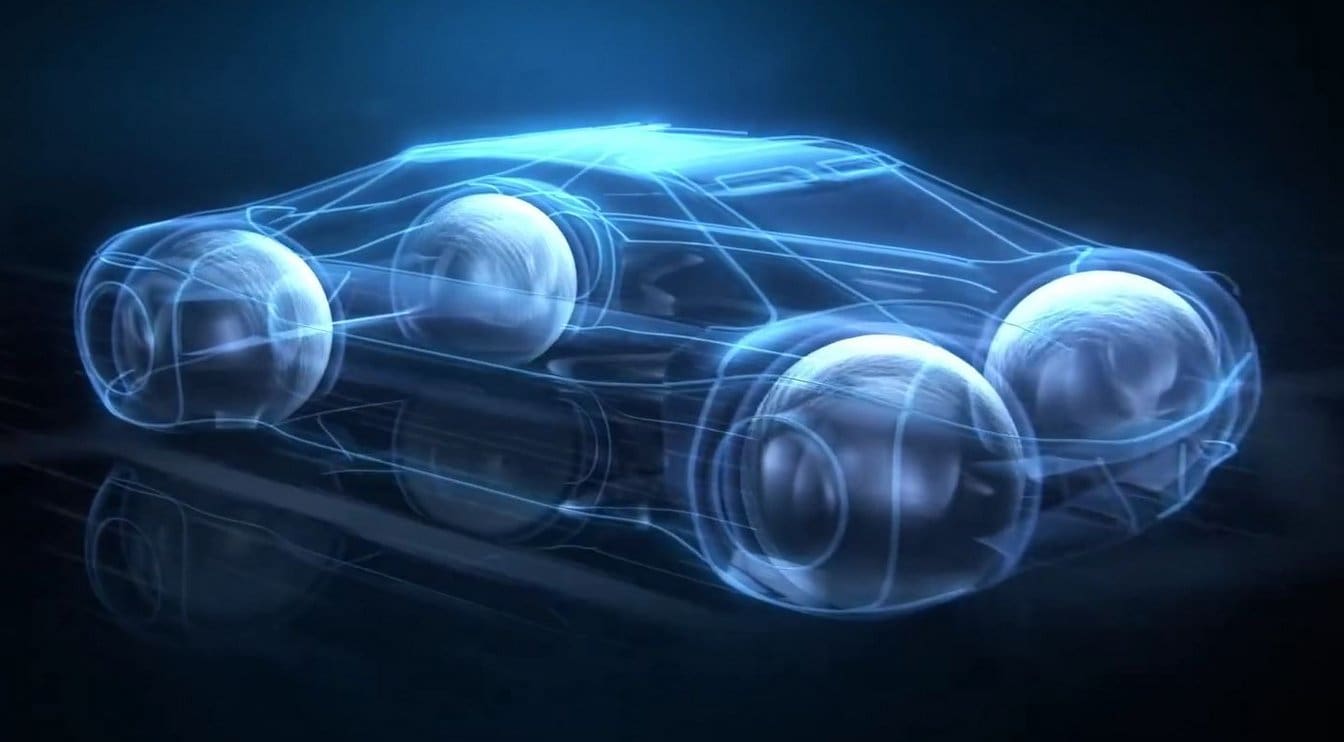 Digitized wireframe model of a magnetic levitation vehicle