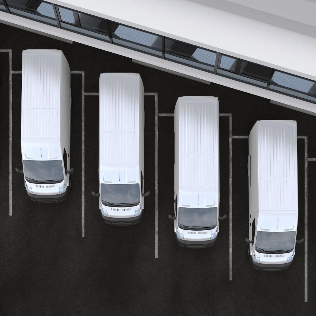 row of electric vans